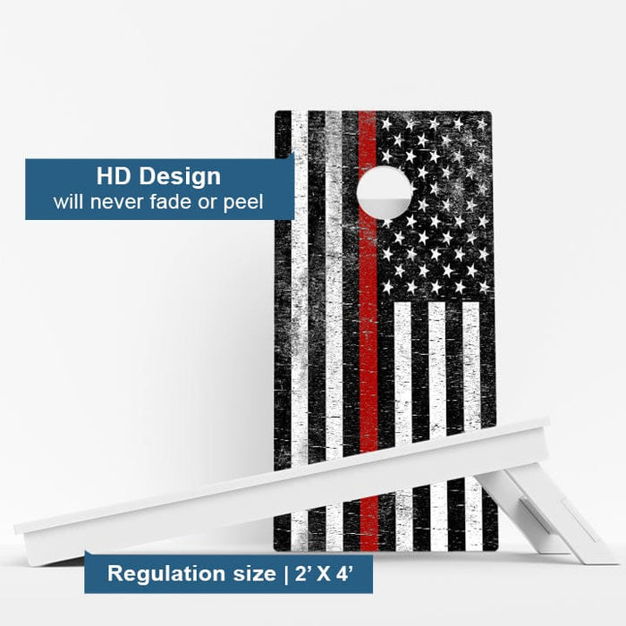 Boards Rustic Red Line Weather Proof Cornhole Boards