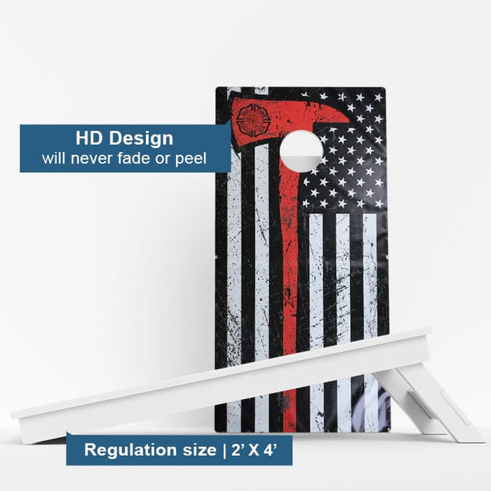 Boards Thin Red Line Axe Weather Proof Cornhole Boards