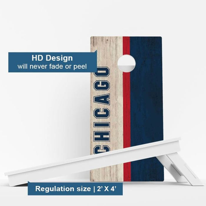 Boards Chicago Baseball Red White & Blue Weather Proof Cornhole Boards