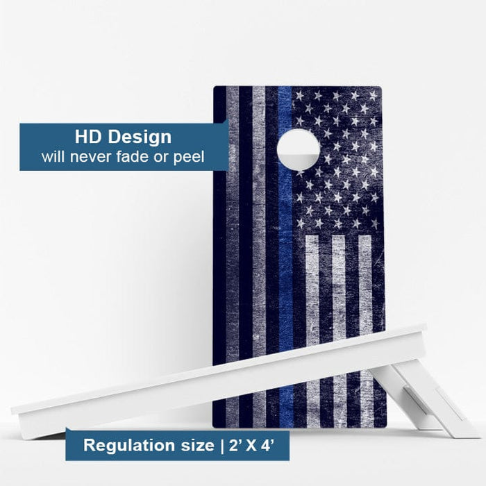 Boards Thin Blue Line Flag Weather Proof Cornhole Boards
