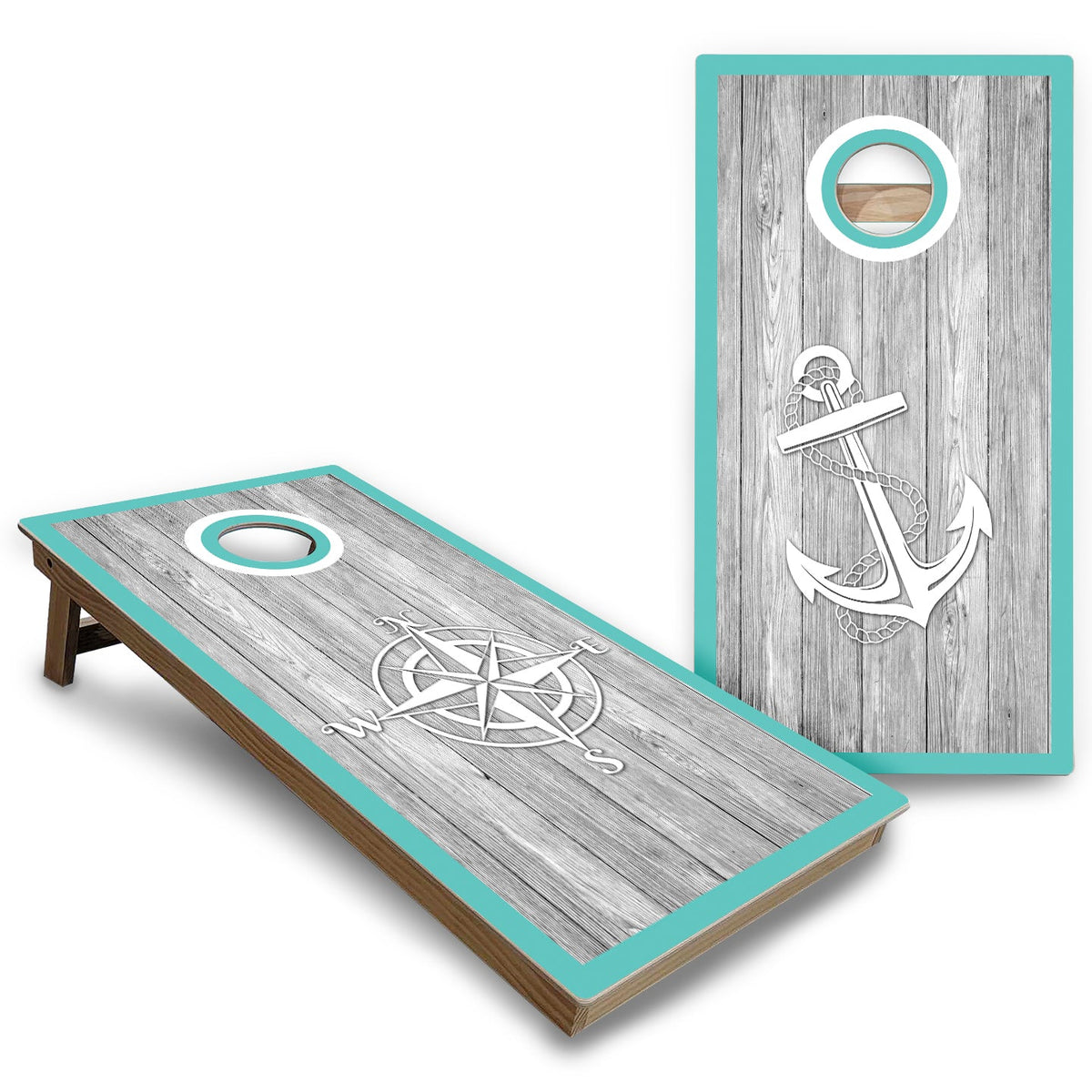 Nautical Cornhole Boards - Backyard Series