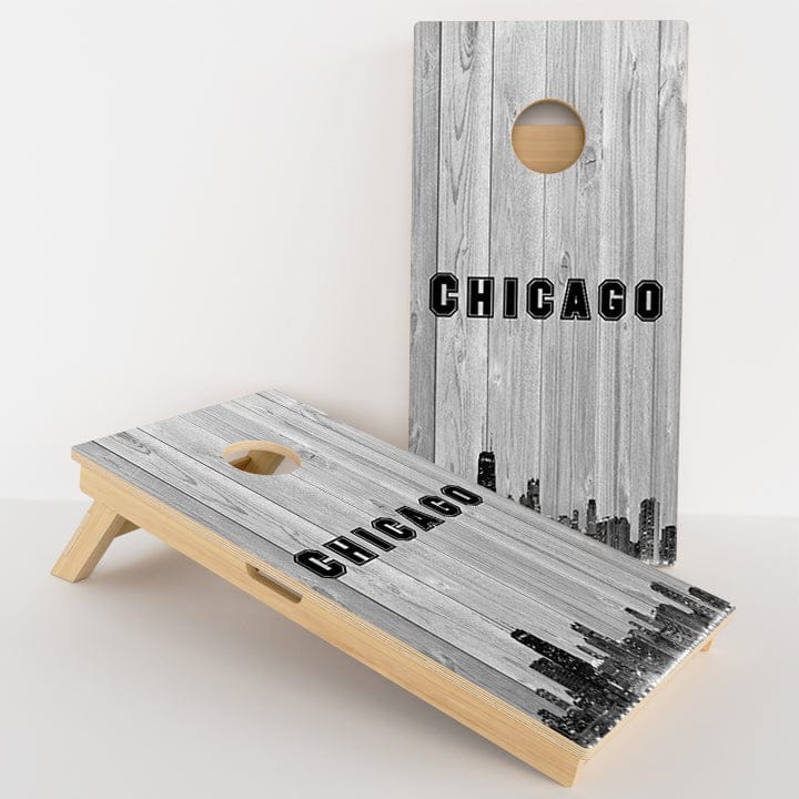 Boards Chicago Black & White City Baseball Professional Cornhole Boards
