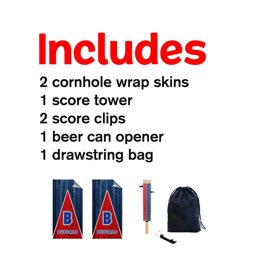 Buffalo Football Cornhole Boards Wraps (Set of 2)
