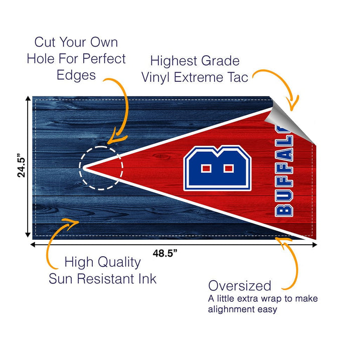 Buffalo Football Cornhole Boards Wraps (Set of 2)