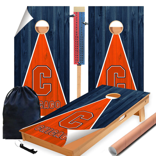 Chicago Football Cornhole Boards Wraps (Set of 2)