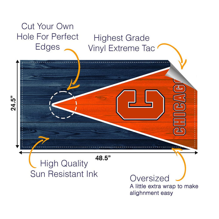 Chicago Football Cornhole Boards Wraps (Set of 2)