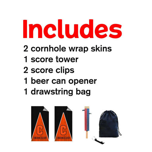 Cincinnati Football Cornhole Boards Wraps (Set of 2)