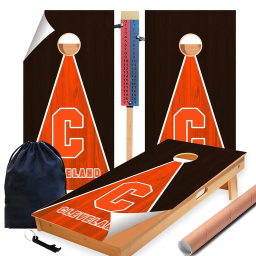 Cleveland Football Cornhole Boards Wraps (Set of 2)
