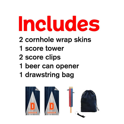 Denver Football Cornhole Boards Wraps (Set of 2)