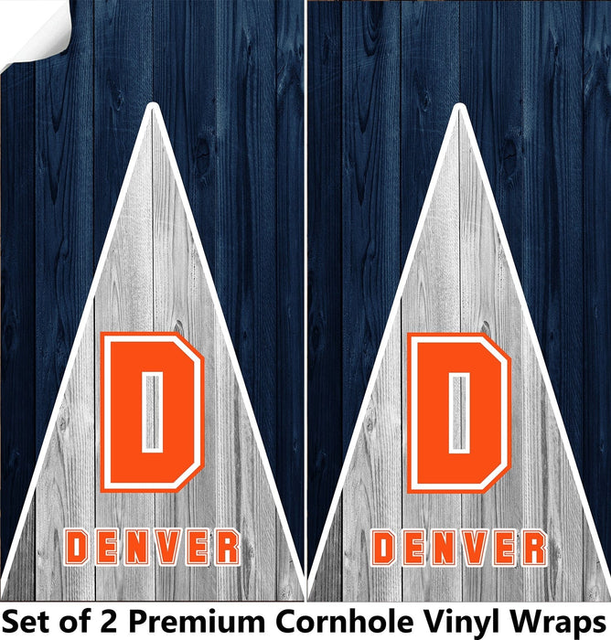 Denver Football Cornhole Boards Wraps (Set of 2)