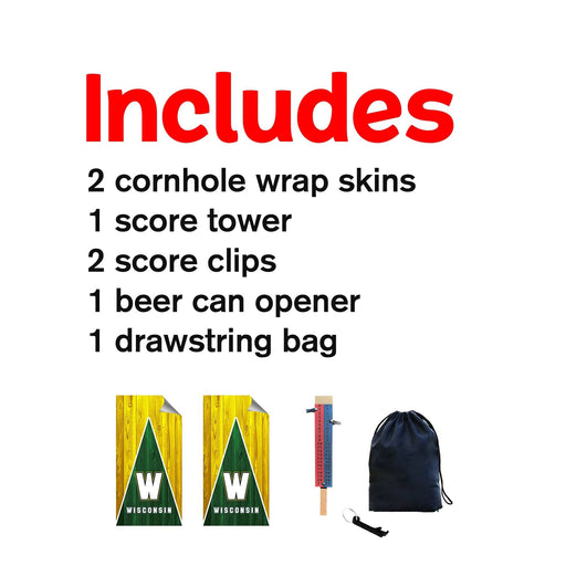 Wisconsin Football Cornhole Boards Wraps (Set of 2)