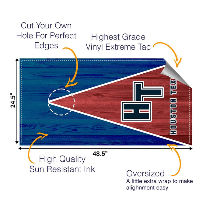 Houston Texas Football Cornhole Boards Wraps (Set of 2)