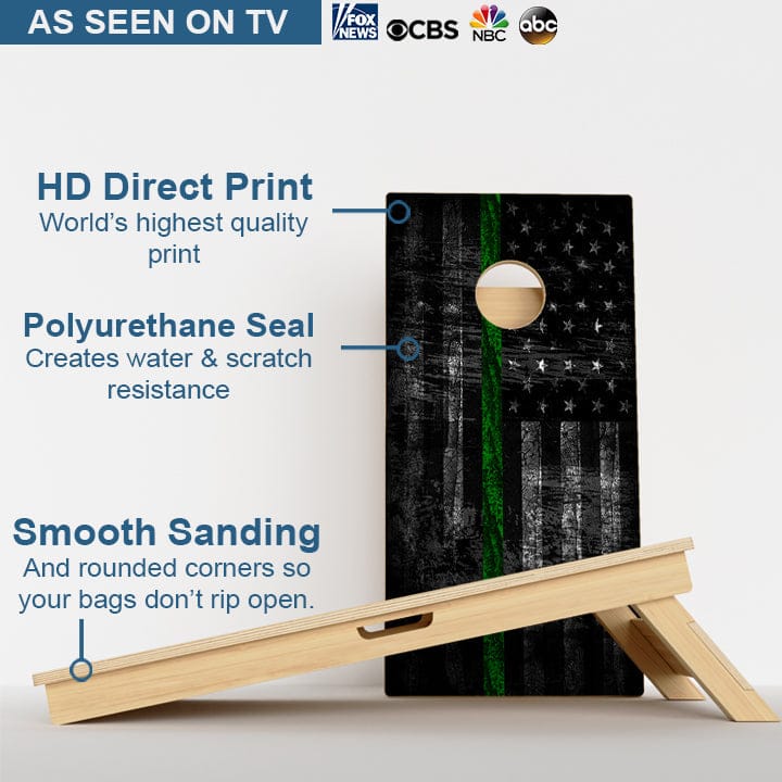 Boards Thin Green Line Flag Professional Cornhole Boards