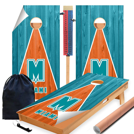 Miami Football Cornhole Boards Wraps (Set of 2)