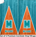 Miami Football Cornhole Boards Wraps (Set of 2)