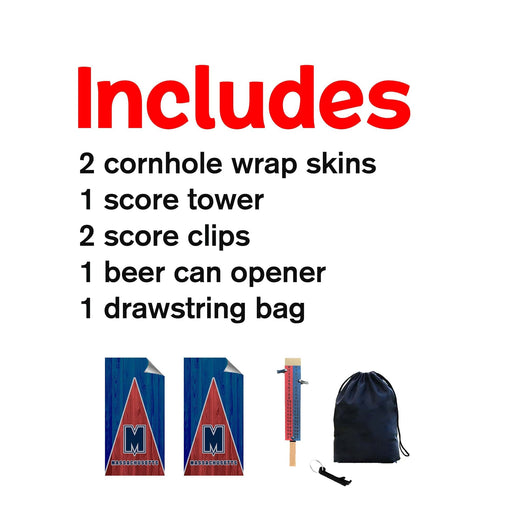 Massachusetts Football Cornhole Boards Wraps (Set of 2)