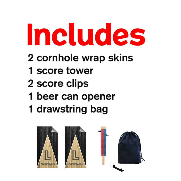 Louisiana Football Cornhole Boards Wraps (Set of 2)