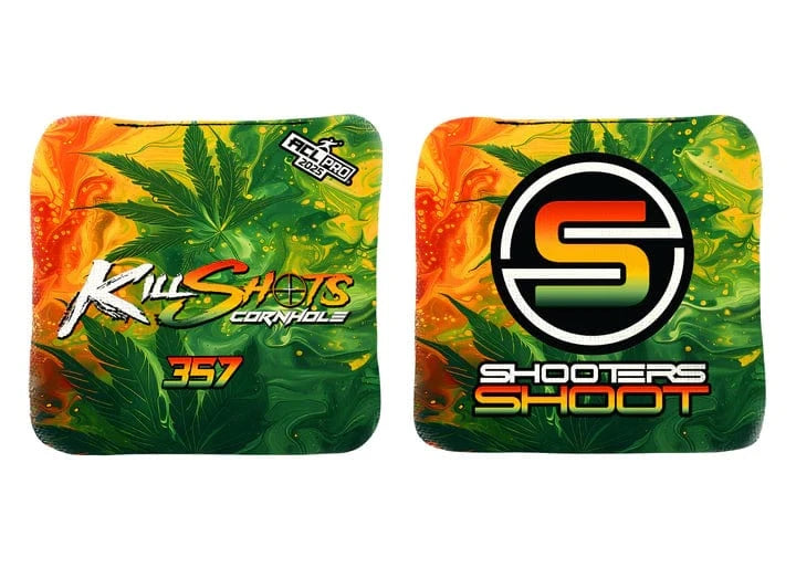 Bags 420 Rasta Swirl / Yes (+$15) Killshots Cornhole | 357 Series | Limited Designs | 2025 ACL Pro Cornhole Bags