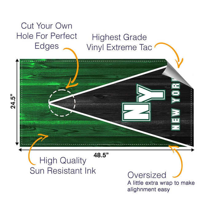 New York Football Cornhole Boards Wraps (Set of 2)