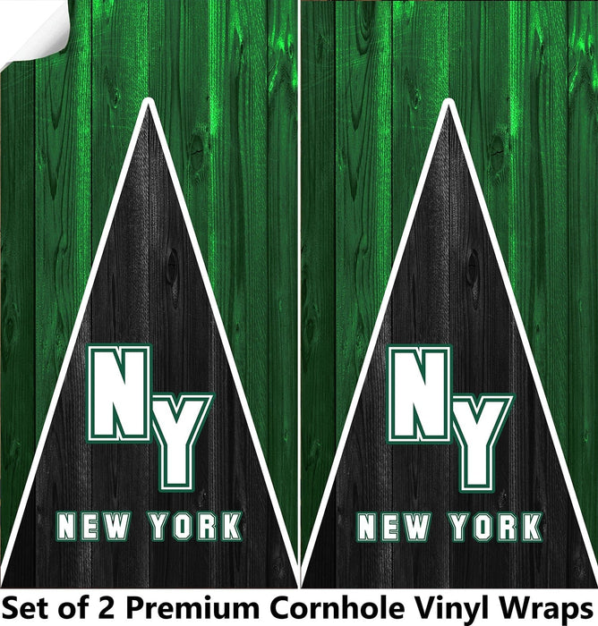 New York Football Cornhole Boards Wraps (Set of 2)