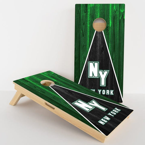 Boards New York Green & Black Football Professional Cornhole Boards