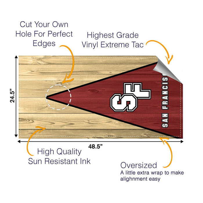 San Francisco Football Cornhole Boards Wraps (Set of 2)