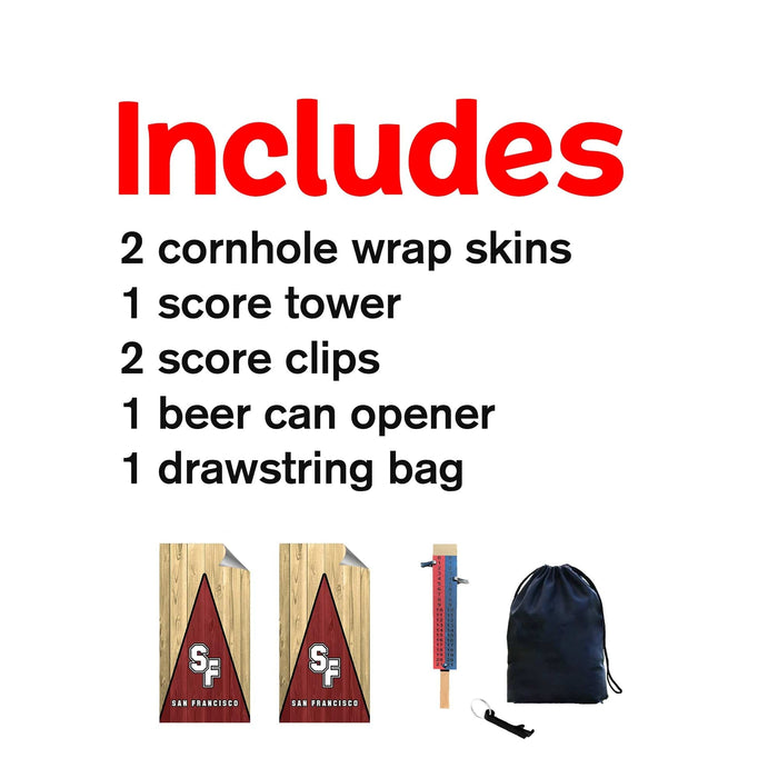 San Francisco Football Cornhole Boards Wraps (Set of 2)
