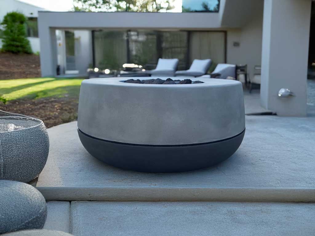 Tumbler - 36" Concrete Firepit (Natural Gas and Propane Fire Pit)