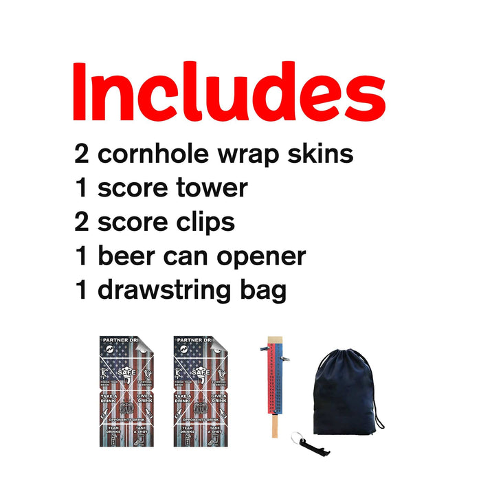 USA Drinking Cornhole Boards Wraps (Set of 2)