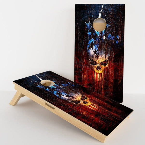 Boards Stars Exploding Punisher Skull Professional Cornhole Boards