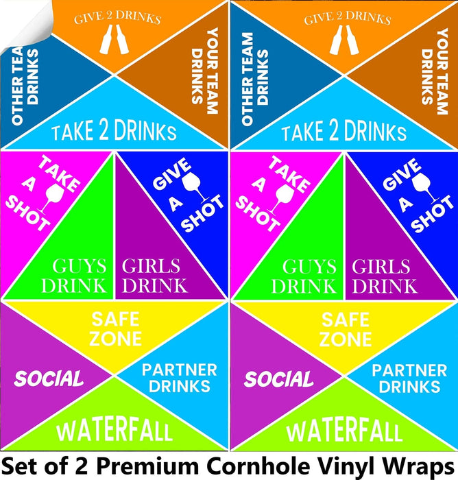 Bright Neon Cornhole Boards Wraps (Set of 2)