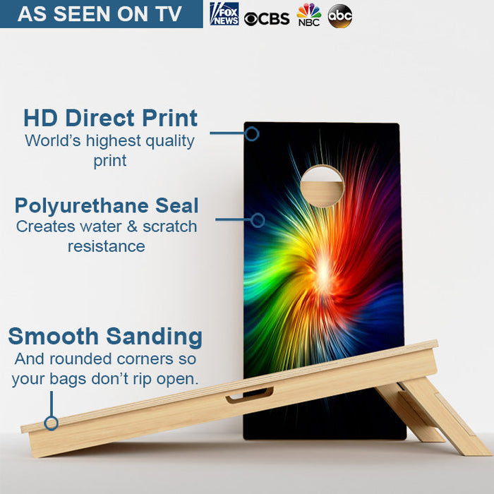 Rainbow Swirl Professional Cornhole Boards