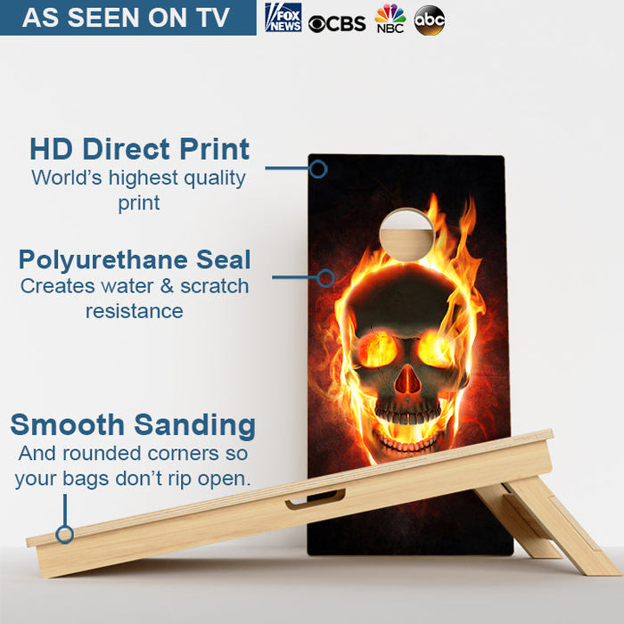 Fire Skull Professional Cornhole Boards