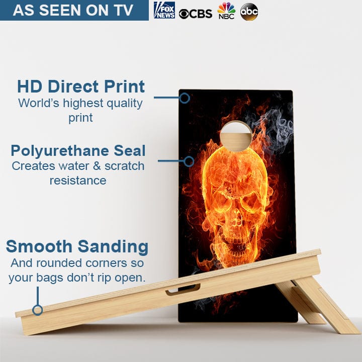 Boards Flaming Skull Professional Cornhole Boards
