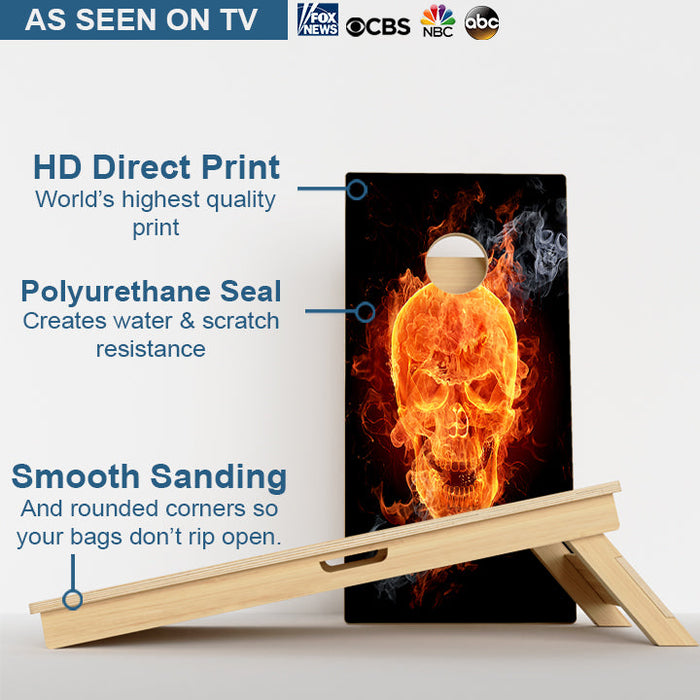 Flaming Skull Professional Cornhole Boards
