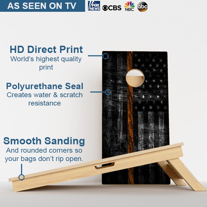 Boards Thin Orange Line Flag Professional Cornhole Boards