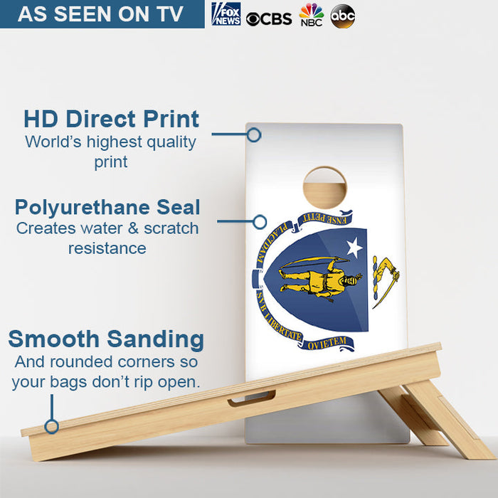 Massachusetts Flag Professional Cornhole Boards