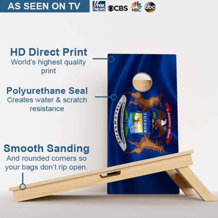 Boards Michigan Flag Professional Cornhole Boards