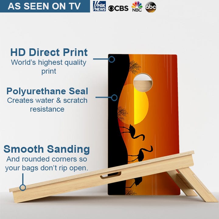 Boards Flamingo Sunset Professional Cornhole Boards