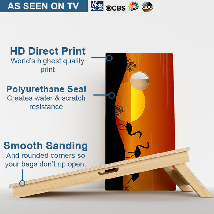 Flamingo Sunset Professional Cornhole Boards