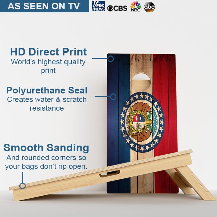 Boards Missouri Flag Professional Cornhole Boards