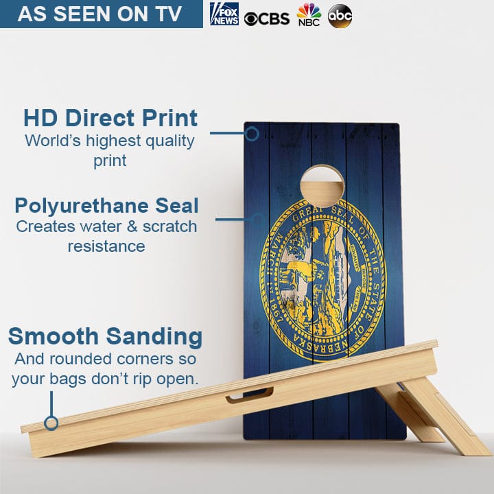 Boards Nebraska Flag Professional Cornhole Boards