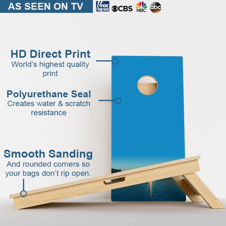 Boards Lake Sunset Professional Cornhole Boards