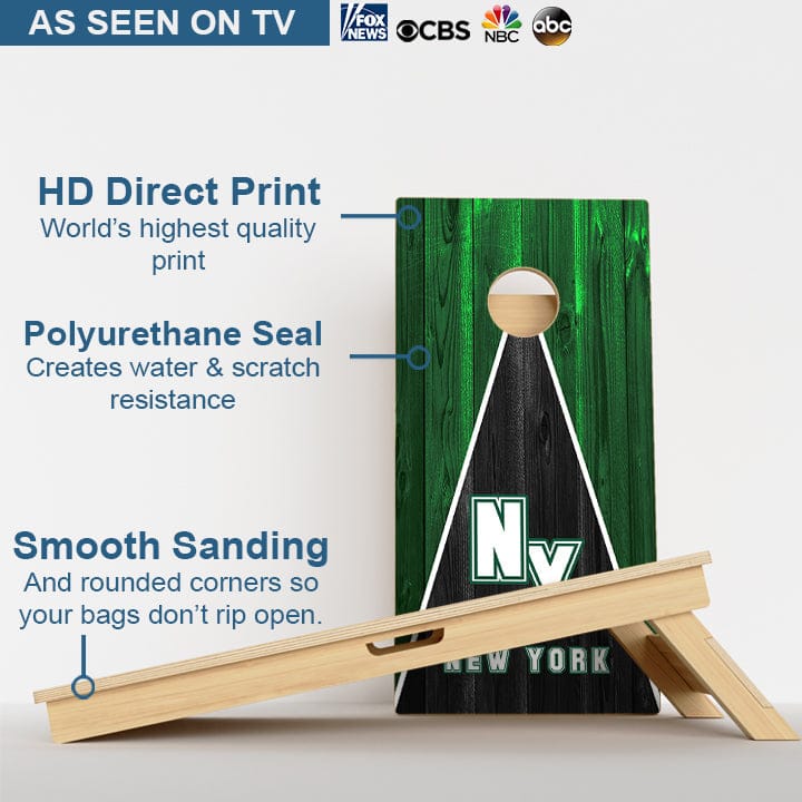 Boards New York Green & Black Football Professional Cornhole Boards