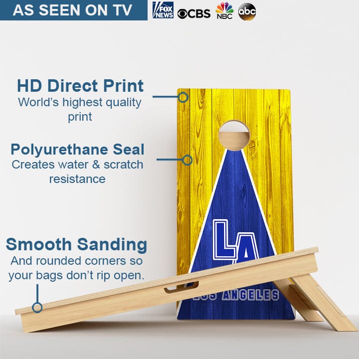 Boards Los Angeles Blue & Yellow Football Professional Cornhole Boards