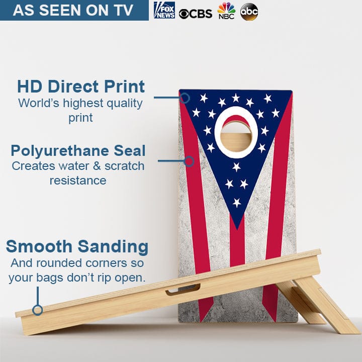 Boards Ohio Flag Professional Cornhole Boards