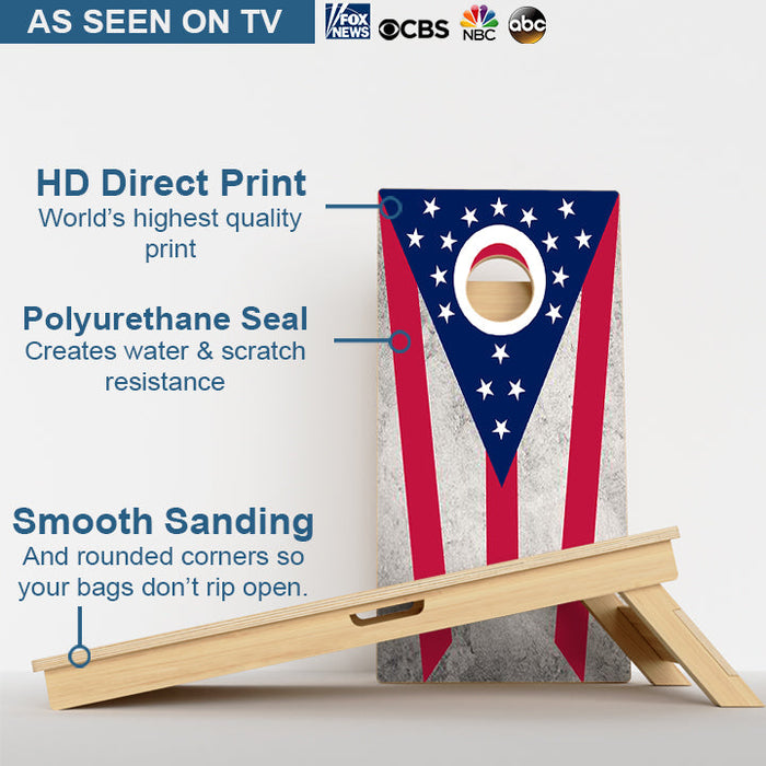 Ohio Flag Professional Cornhole Boards