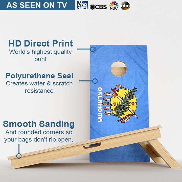 Boards Oklahoma Flag Professional Cornhole Boards