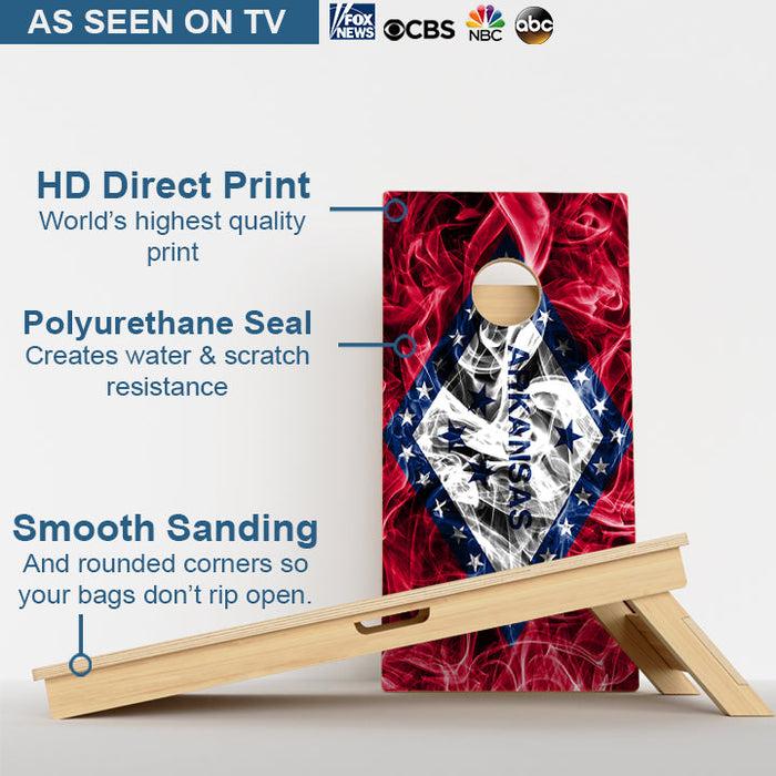 Arkansas Flag Professional Cornhole Boards