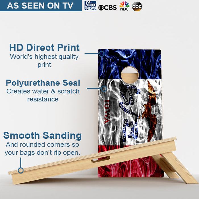 Iowa Flag Professional Cornhole Boards